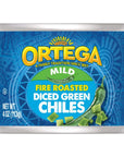 Ortega Fire Roasted Diced Green Chiles Mild 4 oz