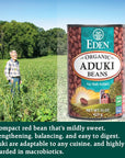 Eden Organic Aduki Beans Azuki Adzuki NonGMO No Salt Added Red Beans Macrobiotic 15 oz Can 12Pack Case