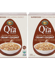 Qia Superfood Organic Hot Oatmeal  Creamy Coconut  2 Boxes with 6 Packets Each Box 12 Packets Total 8 oz each