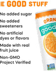 Goodpop Just Juice  Sparkling Water  24 pack  75OZ  Orange