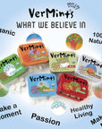 Organic Breath Mints by VerMints Variety Pack with 6 Flavors All Natural NonGMO Nut Free Gluten Free Vegan KSA Kosher 141oz Tins