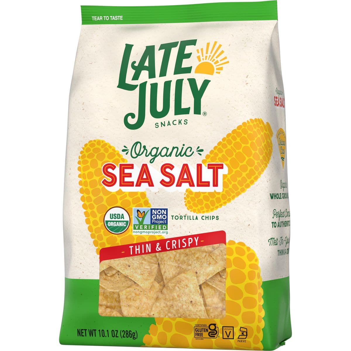 Late July Snacks Thin and Crispy Organic Tortilla Chips with Sea Salt 101 oz Bag