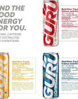 GURU Variety Pack - Clean Energy Drink - 12 oz Cans (Pack of 12)