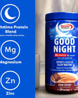 Premier Protein Good Night Protein Powder, Hot Cocoa Mix, 10g Protein, 0g Sugar, 11 Vitamins & Minerals, Nighttime Protein Blend, Magnesium, Zinc, 20 Serve, 1 Tub