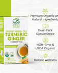 OS Organic Side  2Pack Organic Turmeric Ginger and Green Tea  40 tea bags 2 boxes each with 20 tea bags  USDA