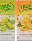 True Lime and True Orange Bulk Dispenser Packets 100ct 2pk Variety Sugar Free Natural Flavored Water Enhancer Packets Are Great Powdered Drink Mix for Paleo Diet Atkins Diet