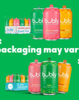 bubly Sparkling Water Tropical Thrill 3 Flavor Variety Pack Lime Grapefruit Mango Zero Sugar  Zero Calories Seltzer Water 12 Fl Oz Cans Pack of 18