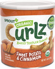 Sprout Organic Baby Food, Stage 4 Toddler Snacks, Sweet Potato and Cinnamon Plant Power Curlz, 1.48 Oz Canister (6 Count)