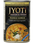 Jyoti Madras Sambar 12 cans of 15 oz each All Natural Product of USA Gluten Free Vegan NON GMO Vegetarian BPA Free Cans