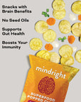 MINDRIGHT Superfood Vegan Nootropic Snack Family Sized Popped Chips - Gluten Free Non-Gmo Gut Healthy - Brain Food Healthy Snack To Help Enhance Mood, Energy & Focus (Tumeric Ranch 4oz, 4 Pack)