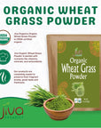 Jiva Organics Wheatgrass Juice Powder 12 Ounce Bulk Kraft Bag  from Whole Leaf  Rich in Fibers and Minerals NonGMO and Vegan