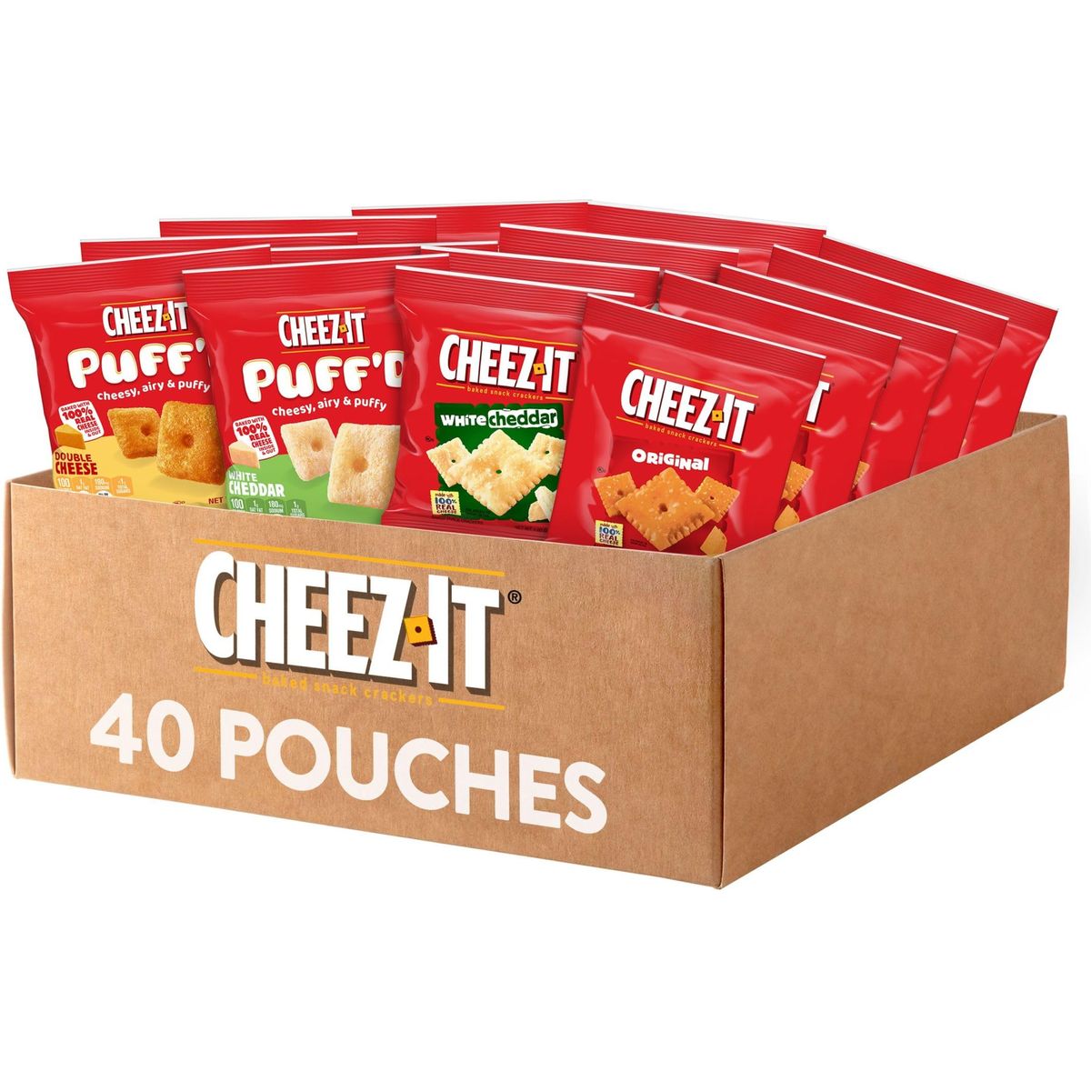 CheezIt Cheese Crackers Baked Snack Crackers Lunch Snacks Variety Pack 40 Pouches