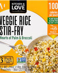 Kitchen  Love Hearts of Palm Veggie Rice Stir Fry Low Carb Low Calories Plant Based Non GMO Gluten Free Rice Alternative Vegan Easy to Prepare Quick Meal 8 Oz Pack of 3