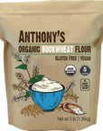 Anthony's Organic Buckwheat Flour, 3 lb, Grown in USA, Gluten Free, Vegan