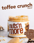 Nuts 'N More Toffee Crunch Peanut Butter Spread, All Natural High Protein Nut Butter Healthy Snack, Omega 3’s, Antioxidants, Low Carb, Low Sugar, Gluten-Free, Non-GMO, no preservatives,16 oz Jar