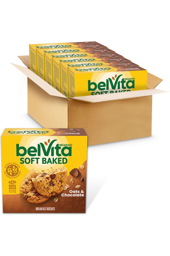 Belvita Soft Baked Oats  Chocolate Breakfast Biscuits 6 Boxes of 5 Packs 1 Biscuit Per Pack