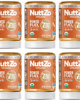 Organic NuttZo Power Fuel Smooth Mixed Nut Butter Spread | Cashews Almonds Brazil Nuts Flax Seeds Chia Seeds Hazelnuts Pumpkin Seeds | No Peanuts | Paleo Gluten Free Vegan Kosher| 1g Sugar, 6g Protein | 12 oz (Pack of 6)