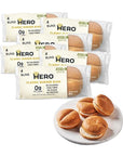 Hero Classic Hamburger Buns - Burger Buns | Net Low Carb Buns | High Fiber, 0g Net Carbs, 0g Sugar & 90 Calories Per Serving Burger Rolls (24 Buns, Pack of 6)