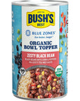 BUSHS BEST 15 oz Blue Zones Zesty Black Bean Topper Source of Plant Based Protein and Fiber Low Fat Gluten Free Pack of 6