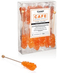 Candy Envy  18 ct Orange Cafe Sugar Sticks Rock Candy  Individually Wrapped  Orange Flavored