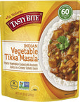 Tasty Bite Indian Vegetable Tikka Masala Microwaveable Ready to Eat Entree 10 Ounce Pack of 6