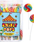 Circus Rainbow Lollipops Individually Wrapped Bursting with Fruity Flavor Great Swirl Lollipops for Kids Birthday Parties Party Favor Candy and Cake Toppers By 4YoreElves Pack of 24