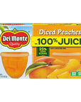 Del Monte Diced Peaches In Light Syrup 44 oz cups Pack of 6