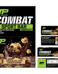 MusclePharm Combat Sport Bar Chocolate Chip Cookie Dough High Protein Bars Combat Cravings Fuel Performance  Meet Energy Demands 20g Protein from Whey Protein 5g Fiber Gluten Free 12 Bars