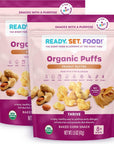 Ready, Set, Food! Organic Puffs | Peanut Butter (2 Pack) | Organic Baby Toddler Puffs with 9 Top Allergens | No Sugar Added