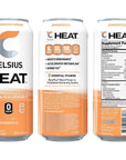 CELSIUS HEAT Orangesicle Performance Energy Drink Zero Sugar 16oz Can Pack of 12