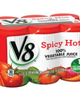 V8 Spicy Hot 100 Vegetable Juice 55oz Pack of 12