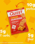 Quest Nutrition Cheese Crackers, Cheddar Blast, High Protein, Low Carb, Made with Real Cheese, 12 Count (1.06 oz bags)