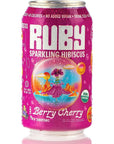 Ruby Hibiscus Organic Flavored Drinking Water Variety Pack of 5  Fresh Beverages  No Added Sugar  Blood Orange Fuji Apple Concord Grape Berry Cherry Sparkling Hibiscus  5 x 12 fl oz