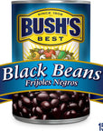 BUSH'S BEST 15 oz Canned Black Beans, Source of Plant Based Protein and Fiber, Low Fat, Gluten Free, (Pack of 12)