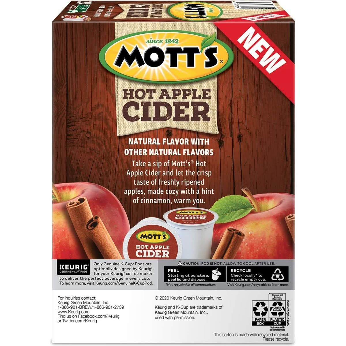 Keurig Motts Hot Apple Cider Keurig Single Serve KCup Pods Flavored K Cups 24 Count