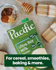 Pacific Foods Original Ultra Soy Milk Plant Based Milk 32 oz Carton