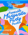 Thoughtfully Cocktails Margarita Cocktail Party Pouches Includes 10 Pouches of Margarita Powder Mixes in Four Flavors and Plastic Funnels Set of 10