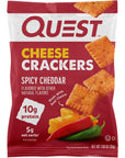 Quest Nutrition Cheese Crackers, Spicy Cheddar Blast, 10g of Protein, Low Carb, Made with Real Cheese, 12 Count (1.06 oz bags)