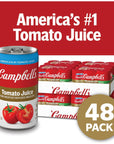 Campbells 100 Tomato Juice 55 fl oz Can 48 Pack