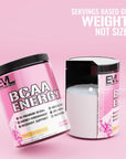 EVL BCAAs Amino Acids Powder - BCAA Energy Pre Workout Powder for Muscle Recovery Lean Growth and Endurance - Rehydrating Post Workout Recovery Drink with Natural Caffeine - Pink Lemonade