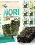 KIMNORI Seasoned Seaweed Snacks Sheets  Organic Sea Salt Flavor 12 Individual Packs Roasted Crispy Premium 100 Natural Laver Kim Nori 4g 014 Ounce @ n` wÔ +Ü