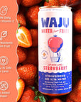 Natural Strawberry Sparkling Water  Direct from Fruit Hydration No Added Sugar Low Calorie Drink Antioxidant  Vitamin Rich Organic Bubbly EcoFriendly Alternative to Flavored Water or Seltzer Water by WAJU 12oz Cans 12Pack