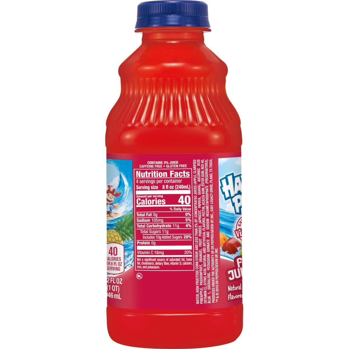 Hawaiian Punch Fruit Juicy Red Fruit Juice Drink 32 Fl Oz Bottle Pack Of 12 Caffeinefree Carbonationfree Glutenfree Excellent Source Of Vitamin C Less Than 100 Calories