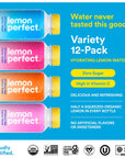 Lemon Perfect 4Flavor Variety Pack Hydrating Flavored Lemon Water Zero Sugar Delicious and Refreshing Organic 152 fl oz Bottles 12Pack