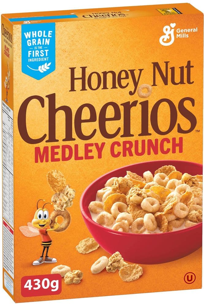 Cheerios Honey Nut Medley Crunch Cereal, 430g/15oz, (Imported from Canada)