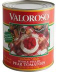 Stanislaus Valoroso Robusto Style Whole Peeled Pear Tomatoes with Basil Leaf 6Pound 8Ounce No 10 Can