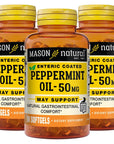 MASON NATURAL Peppermint Oil 50 mg Enteric Coated - Natural Gastrointestinal Comfort, Supports a Healthy Gut, Bowel Soothing Dietary Supplement, 90 Softgels (Pack of 3)