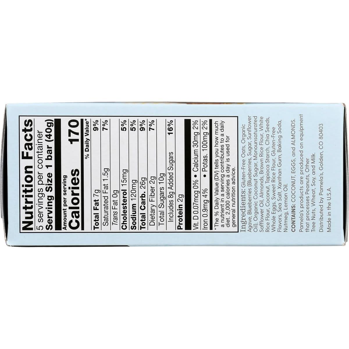 Pamelas Oat Blueberry Lemon Whenever Bars 5 ct