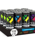 Yesly Energy  All Natural Clean Energy Drink  Zero Sugar Functional Energy Infused with Vitamins and Electrolytes  Variety Pack 12 Fl Oz Pack of 12