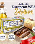 Santo Amaro  Authentic European Sardines in Olive Oil HandPacked Canned Sardines from Portugal Wild Caught Sardines in Virgin Olive Oil Lightly Smoked 20g Protein Keto Paleo Dash Pack of 12